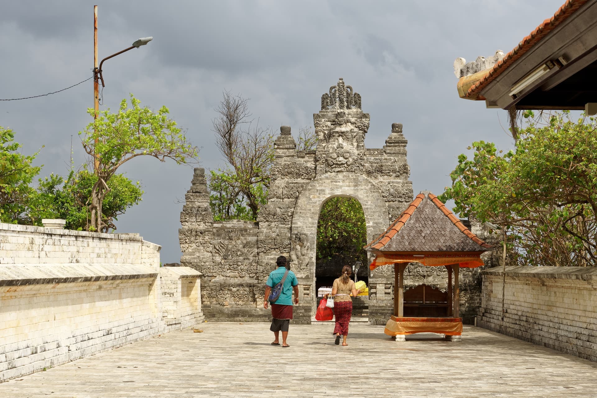 Stone gateway of Uluwatu temple on the southern cliffs of Bali